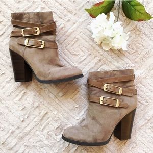 JustFab Tan Boots with Heel